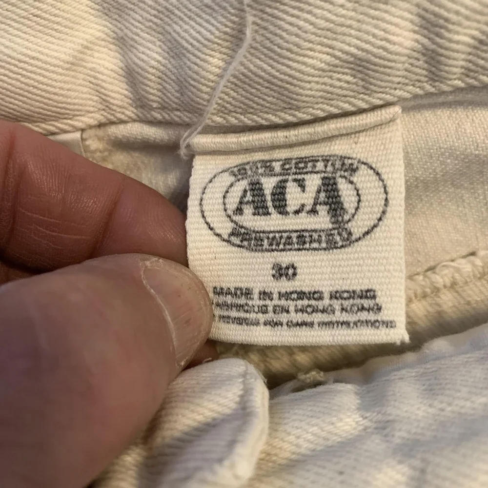 ACA Jeans Womans 30x30 White Stonewashed Regular Fit Straight Denim‎ Pants VTG.
